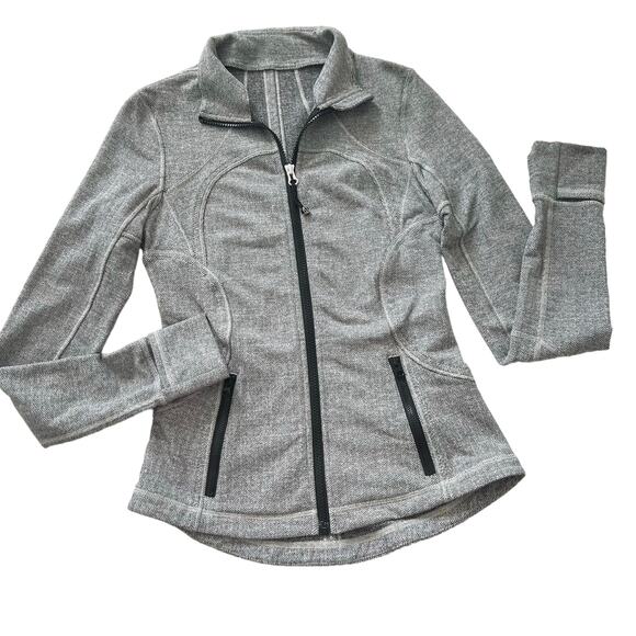 Lululemon Ghost Herringbone Gray White Jacket Size 6 - Picture 2 of 8